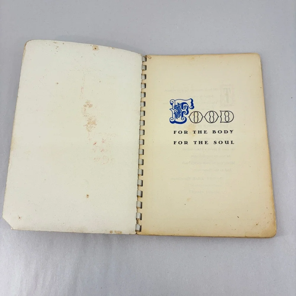 Moody Bible Institute Food For The Body For The Soul 1943 Vintage Cookbook MCM